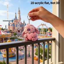 Disney 史迪奇抱心亞克力鑰匙圈，適合作為節日禮物與精緻裝飾，可掛在車鑰匙、背包和錢包上，生日派對、聖誕節及各種節日裝飾的絕佳選擇，迪士尼粉絲必備；「Angel and Stitch」史迪奇抱著睡覺白鴨鑰匙圈，可愛精緻，情侶必收收藏品 - 彩色 - 查看 6