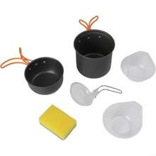 Anodized Aluminum  Camping Pot Set Ligweig And Portable Cookware  Outdoor Cong Entusias - Orange Handle - View 6