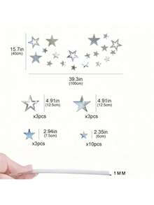 19pcs Acrylic Mirror Surface Star Sticker Set - Self-Adhesive Wall Stickers Suitable For Bedrooms, Living Rooms And TV Background Walls. Wall Stickers, Vinyl Stickers, Home Decorations, Spring Decorations, Refreshing Your Home, Mirror Wall Stickers, Room Decorations, Wall Mirrors, Bathroom Decorations, Living Room Decorations, Room Aesthetic Decorations. - Multicolor - View 12