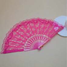 1pc Vintage French Lace Tassel Folding Hand Fan, Suitable For Year-Round Carry, Perfect For Weddings, Dances, Festivals And Accessories - Multicolor - View 8