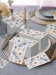 20 piezas Servilletas de papel con hojas verdes grandes, servilletas para fiestas, bodas, banquetes, cumpleaños, aniversarios y otras decoraciones, suministros para fiestas, tamaño 40 x 33 cm, adecuadas para Halloween, Navidad, Año Nuevo, San Valentín y otros eventos - A - Ver 3