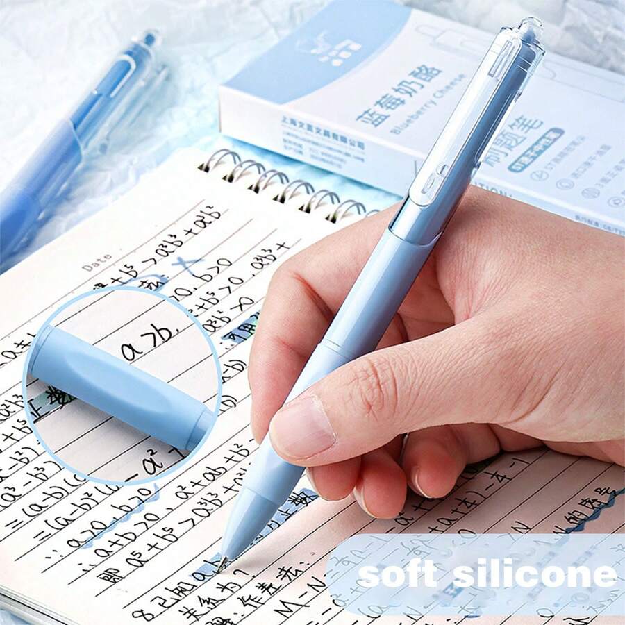 10pcs Pastel Jelly Pen Set, Cute 0.5mm Fine Tip Erasable Black Ink, Suitable For Note-Taking, Journaling, Study, Office - A - View 1