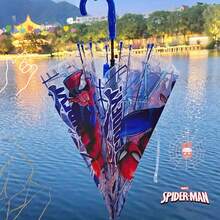Ô dù trong suốt hình Người Nhện Marvel dành cho trẻ em, ô dù tự động hoạt hình cho bé trai và bé gái, học sinh mẫu giáo và tiểu học, ô dù Người Nhện cán dài cho bé. - trắng - Xem 5