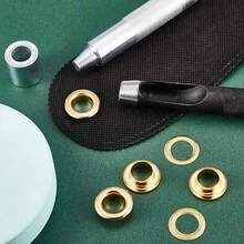 120 pièces/4 couleurs Kit d'outils à œillets métalliques, diamètre de 6/8/10 mm, avec outils d'installation et boîte de rangement, convient pour l'artisanat, la canevas, les rideaux, les boucles - Voir 2