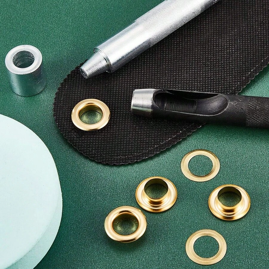 120 pièces/4 couleurs Kit d'outils à œillets métalliques, diamètre de 6/8/10 mm, avec outils d'installation et boîte de rangement, convient pour l'artisanat, la canevas, les rideaux, les boucles