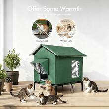 Outdoor Cat House, Warm & Insulated Cat Shelter For Indoor/Outdoor Cats, Suitable For All Seasons, With Warm Cushion, Easy Assembly - L-45*40*55 cm - Xem 6
