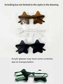 10pcs Frameless Pentagram Transparent Candy Color Glasses With Metal Star Decor, Suitable For Party Gifts, Great For Pool Party, Beach Party, Summer Party, Birthday Party, Carnival And Other Fun Events Or Party Favors (Random Assorted Colors) - A - View 11