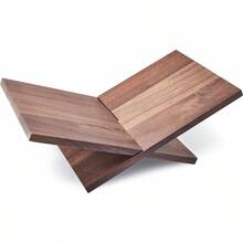 Solid Wood Book Stands - Cross Frame Walnut Wooden Book Holder, Open Bookstand For Display And Reading, Suitable For Art, Bible, Cookbook, Easel, Magazine, Textbooks - Walnut - View 2