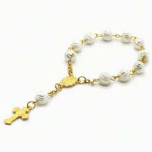 30 piezas Mini Cuentas de Oración de Perlas Acrílicas Falsas de Marfil para Bautizo, Anillos de Recuerdo para Fiesta de Boda - A - Ver 6