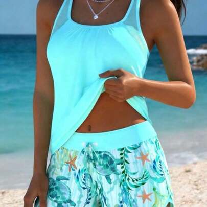 Traje de baño de mujer, traje de playa, conjunto de traje de baño de dos piezas elegante y refinado para vacaciones de verano, festival de playa y viajes