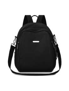 1 pieza Mochila casual de moda de cierre con cremallera de nailon de unicolor, adecuada para el uso diario, el trabajo, la escuela y las salidas de las mujeres, disponible en varios colores - Multicolor - Ver 14