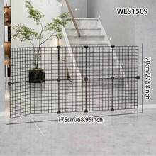 Pagar Kawat Logam DIY untuk Hewan Peliharaan, Pembatas Isolasi, Gerbang Anjing Dalam Ruangan dengan Tinggi yang Dapat Diatur untuk Tangga, Kandang Bermain Kucing Lipat, Pagar Aktivitas Multifungsi untuk Anak Anjing, Kelinci, Hamster, dan Pengaman Halaman. - MultiWarna - View 8