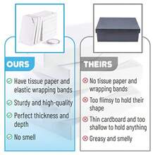 10-pack Shirt Boxes for Apparel and Gifts. This Complete Set includes Tissue Paper and Silver Stretch Loops to Perfectly Wrap Your Gifts in Style. - Blanco - Ver 6