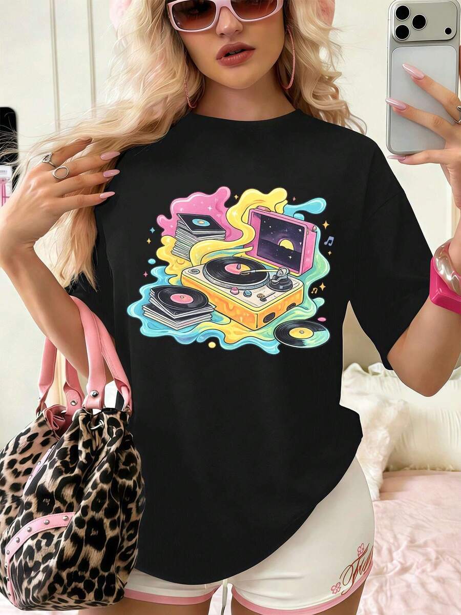 Women T-Shirts - Black - View 1