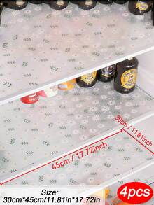 4/8入 30cm*45cm/11.81in*17.72in 小號防滑花卉冰箱墊 - 防水、防油、可水洗、易清潔 - 適用於層架、玻璃層架、櫥櫃、抽屜和冰箱 - 花朵/多色 - 查看 18