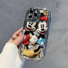Officially Licensed Disney Mickey Mouse Phone Case, This Protective Phone Case Features A Classic Print Of Cheerful Mickey Mouse With His Iconic Round Ears And Bright Smile, Set Against A Vibrant Backdrop Decorated With Subtle Star And Polka Dot Accents, Made With Flexible, Durable TPU Material To Protect Against Everyday Scratches, Bumps, And Minor Impacts, With A Raised Camera Frame For Extra Lens Protection, Slim And Lightweight Construction That Adds Minimal Bulk And Fits Easily In Pockets And Bags, Compatible With IPhone 17, 16, 15, 14, 13, 12, 11 Pro Models, Making It A Timeless Choice For Mickey Fans And Disney Lovers, Ideal For Birthdays, Holidays, Or Any Special Occasion To Surprise Family And Friends - Bạc - Xem 5