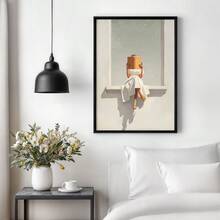 1幅女性阅读主题墙画，中性色调，帆布油画，多巴胺海报，极简主义家居装饰，适用于客厅、卧室、书房，送给爱书人士的礼物，可选无框/有框/木质海报架 - 圖案 - 查看 9