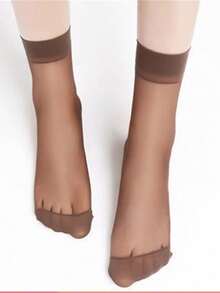 15 Pairs Black, Nude & Solid Color Casual Versatile Ankle Socks - Multicolor - View 6