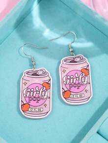 1 Pair Cute Fashionable Creative Girly Pop Pearlescent Acrylic Earrings For Women, Suitable For Daily Wear, Holidays, Parties - Multicolor - View 3