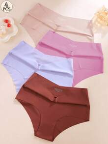 Aofeiqike 4pcs High Waist Seamless Comfortable Breathable Cool Stretch Smooth Briefs - Multicolor - View 18