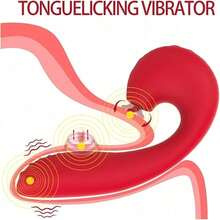 Tongue Licking And Tapping VibratorMulti-Point Stimulation Vibration Massage Stick Adult Sex Toy For Women Masturbator Vibrator Dildo - Hot Pink - View 4