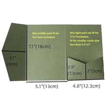 25pcs Tri-Fold Pocket Wedding Invitation Cards With Envelopes, Minimalist Style Suitable For Engagement, Christening DIY Invitations, Size 5*7 Inches, Customizable, Christmas Cards - 25pcs - View 9