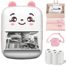 Impresora térmica portátil mini - No necesita tinta, imprime pegatinas y etiquetas, de bolsillo, impresión instantánea, compatible con teléfonos inteligentes, adecuada para notas, diarios, manualidades, gráficos de aprendizaje, diagramas de anatomía, fotos, mejor regalo de Navidad, Año Nuevo y cumpleaños - Multicolor - Ver 20