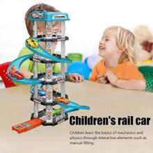 Juguete de Pista de Carreras con Rampa, Juego Educativo de Carreras y Deslizamiento, Rompecabezas para Niños de 2, 3, 4 y 5 Años, Regalos de Cumpleaños, Juguetes para Niños - Azul-5302 - Ver 3