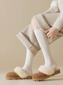 1 Pair/5 Pairs Women's Thick Cashmere Blend Knee,High Socks, Warm For Autumn/Winter, Cozy Socks - Multicolor - View 11