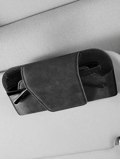 Car Glasses Holder, Suede-Like Microfiber Fashion Glasses Clip With Flip-Top Design, One-Hand Operation For Driving, Fits Most Car, Scratch-Resistant Eyewear Storage Organizer, Car Glasses Case, Fashion Glasses Storage Box