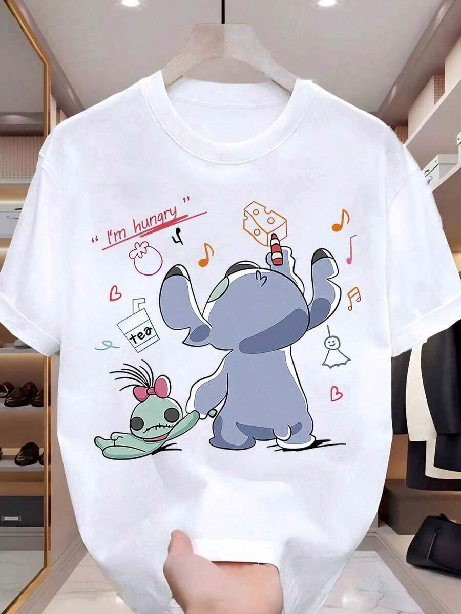 Disney Fashion Spring/Summer Men's Casual Short-Sleeve Oversized T-Shirt With Stitch And Little Monster Print Pattern And Text.Disney Unisex Oversized T-Shirt.Men's Fashion Casual Set Oversized T-Shirt.Comfortable Short-Sleeve Oversized T-Shirt.Men's Short-Sleeve Oversized T-Shirt.Crew Neck-- Disneys Disneyland Paris The Magic Kingdom Disneyesque The House Of Mouse Mickey Mouse Empire Modest Summer Outfits Take That T Shirt Summer Coord Tops For Women Summer Summer Clothes Women Summer Clothes Summer Tops Summer Tops Women Summer Co Ord Summer Top Summer Outfits White Top Black Top Holiday Outfits For Women  Tops For Women Summer Holiday Gifts Valentine's Day Gifts Earth Day Gifts Oktoberfest Gifts Summer Bank Holiday Gifts - trắng - Xem 1