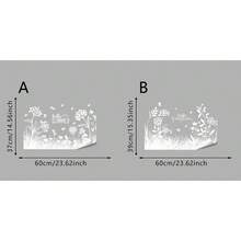 1片蒲公英花静电窗贴，“你好阳光”夏日蝴蝶草图案，乙烯基隐私膜，防水可移除磨砂玻璃贴纸，DIY家居装饰，适用于厨房、客厅和办公室窗膜装饰 - 多色 - 查看 3