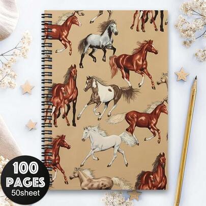 دفتر ملاحظات حلزوني بنمط حصان غربي مضحك، بطراز كاوبوي، هدية مثالية للنساء وهواة الفروسية، لوازم مكتبية بطابع غربي، دفتر معلم، مذكرات فروسية، هدية تعليمية، يومية سفر، قرطاسية مدرسية