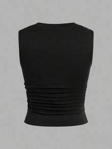 paquete de 3 Tops de tirantes para mujeres con cuello cuadrado acolchado, sin sujetador, ajuste delgado - Multicolor - Ver 8