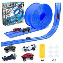 Juguete de Pista de Carreras con Rampa, Juego Educativo de Carreras y Deslizamiento, Rompecabezas para Niños de 2, 3, 4 y 5 Años, Regalos de Cumpleaños, Juguetes para Niños - Azul-5302 - Ver 16