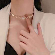 1 Chiếc vòng cổ ngọc trai giả thời trang và đơn giản dành cho nữ, đính kim cương, thích hợp đeo hàng ngày, làm quà tặng, hoặc trong các dịp trang trọng. - Nhiều màu - Xem 2