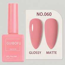 Merek GUIBOFU 1 buah No.060 Kutek Gel Warna Light Coral Pink - Berwarna merah muda - View 13