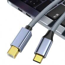 USB Type C 转 USB B 2.0 编织打印机数据线，高速数据传输线，适用于打印机和扫描仪 - 查看 9