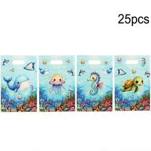 25/50 chiếc, Túi quà tặng chủ đề dưới nước, Túi đựng quà hình động vật biển, Thích hợp cho tiệc sinh nhật trẻ em và các bữa tiệc theo chủ đề dưới nước. - Xem 6