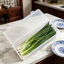 Caja de almacenamiento de alimentos transparente rectangular, recipiente de plástico hermético para el refrigerador para cebolletas, ajo, verduras, fideos, pasta, organizador de cocina apilable con tapa, recipiente de almacenamiento a prueba de olores para el refrigerador, caja de conservación de alimentos de uso múltiple para el hogar y la cocina - Multicolor - Ver 8