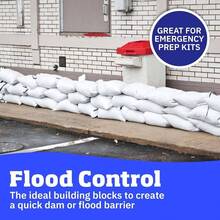 Heavy Duty Sand Bags With Tie Strings Empty Woven Polypropylene Sand - Bags Flood Control With 1600 Hours Of, 50 Lbs Capacity, 14x26 Inches, White, Pack Of 10 - White + 10 Sandbags - View 5
