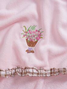 珊瑚絨刺繡玫瑰臉巾、浴巾、手捧花、婚禮裝飾、伴娘、吸水超細纖維純色刺繡浴巾或毛巾、情侶款居家手巾浴巾、柔軟親膚浴室毛巾、浴室用品、沙灘巾，適用於浴室、飯店、開學季、居家必需品、毛巾、護膚 - 粉色 - 查看 11
