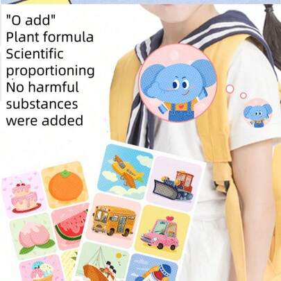Mosquito Repellent Patches For Kids, Long Lasting Bug Repellent Stickers, Gentle Formula Cartoon Mosquito Patch For Baby, Suitable For Clothes Backpack Tent Use, Portable Outdoor Mosquito Repellent For Camping Travel Park