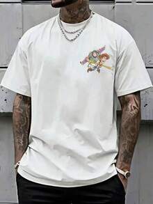 Disney-Toy Story Collaboration Pure Cotton Short Sleeved T-Shirt Men's Summer Loose Plus Size Top Woody Buzz Lightyear Cartoon Printed Casual Half Sleeved Parent-Child Outfit - trắng - Xem 2