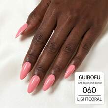 Merek GUIBOFU 1 buah No.060 Kutek Gel Warna Light Coral Pink - Berwarna merah muda - View 11