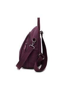 1 pieza Mochila casual de moda de cierre con cremallera de nailon de unicolor, adecuada para el uso diario, el trabajo, la escuela y las salidas de las mujeres, disponible en varios colores - Multicolor - Ver 5