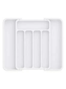 1pc Expandable Kitchen Drawer Cutlery Organizer Box, Adjustable Utensil Storage Tray, Multi-Function Knife Fork Spoon Holder, Black Medium Size - Multicolor - View 9