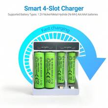 N411 充電器套組 + Ni-MH AA 800mAh 1.2V 可充電電池 – 可重複使用數百次，適用於玩具、遊戲控制器、LED燈、電子秤等。家用電子配件必備入門套件。 - 是 - 查看 6
