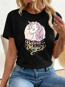 Dam-T-shirts - Svart - Visa 1