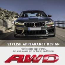 AWD Emblem Sticker 3D Metal Letter Tailgate Side Badge Decal Self-Adhesive Auto Fender Decoration For All-Wheel Drive Vehicles Universal Exterior Decor In Sleek Silver Finish With Weatherproof Adhesion - Màu đỏ - Xem 6